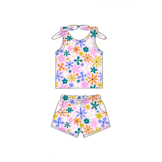 Baby girl colorful flowers summer outfit preorder