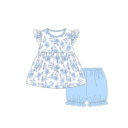 Baby girl blue floral summer clothes preorder