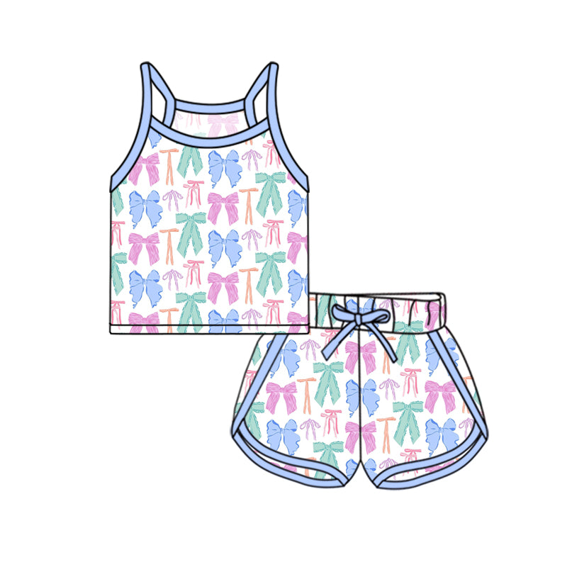 Baby girls colorful bow summer outfit preorder