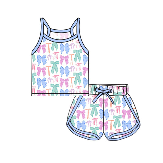 Baby girls colorful bow summer outfit preorder