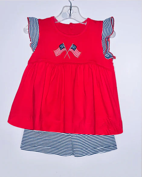 Baby girl America flag July 4th outfit preorder