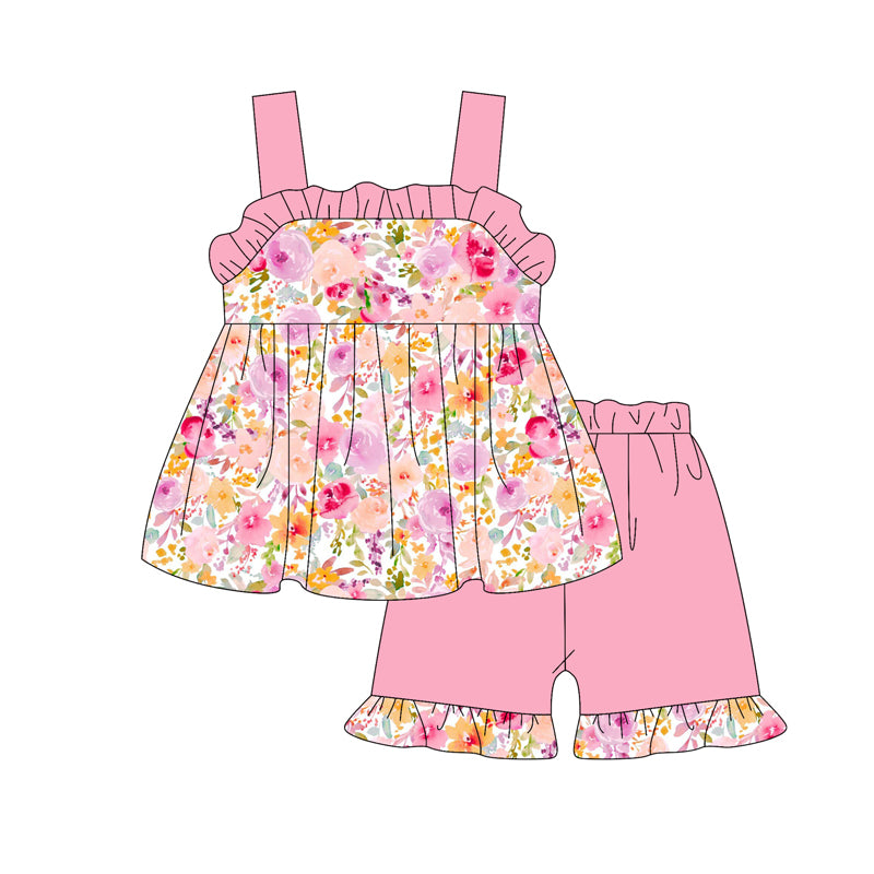 Baby girls pink floral outfit preorder