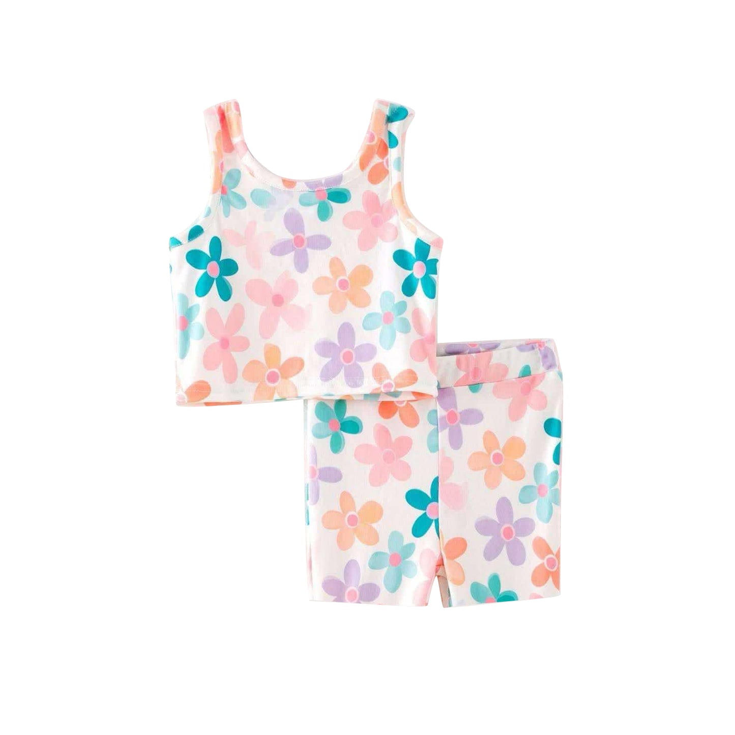 Colorful flowers girls summer clothes preorder