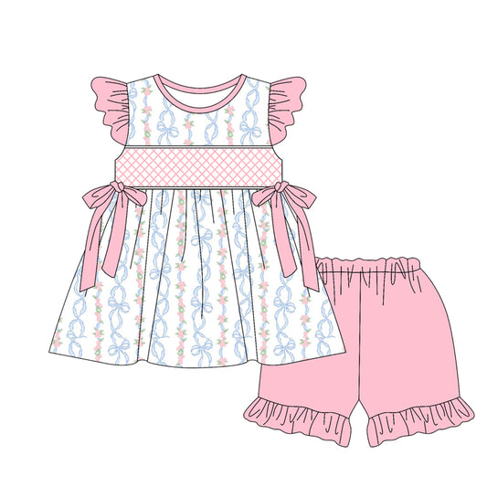 Baby girls pink bow flower clothes preorder