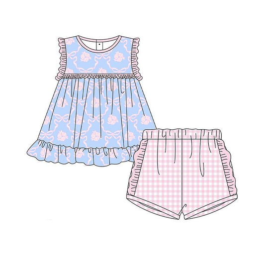 Baby girls pink bow floral clothes preorder