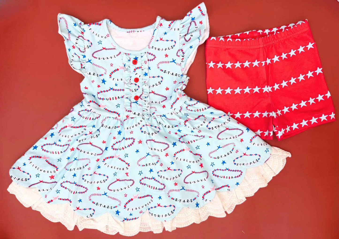 Toddle baby girl July 4th  summer outfit preorder