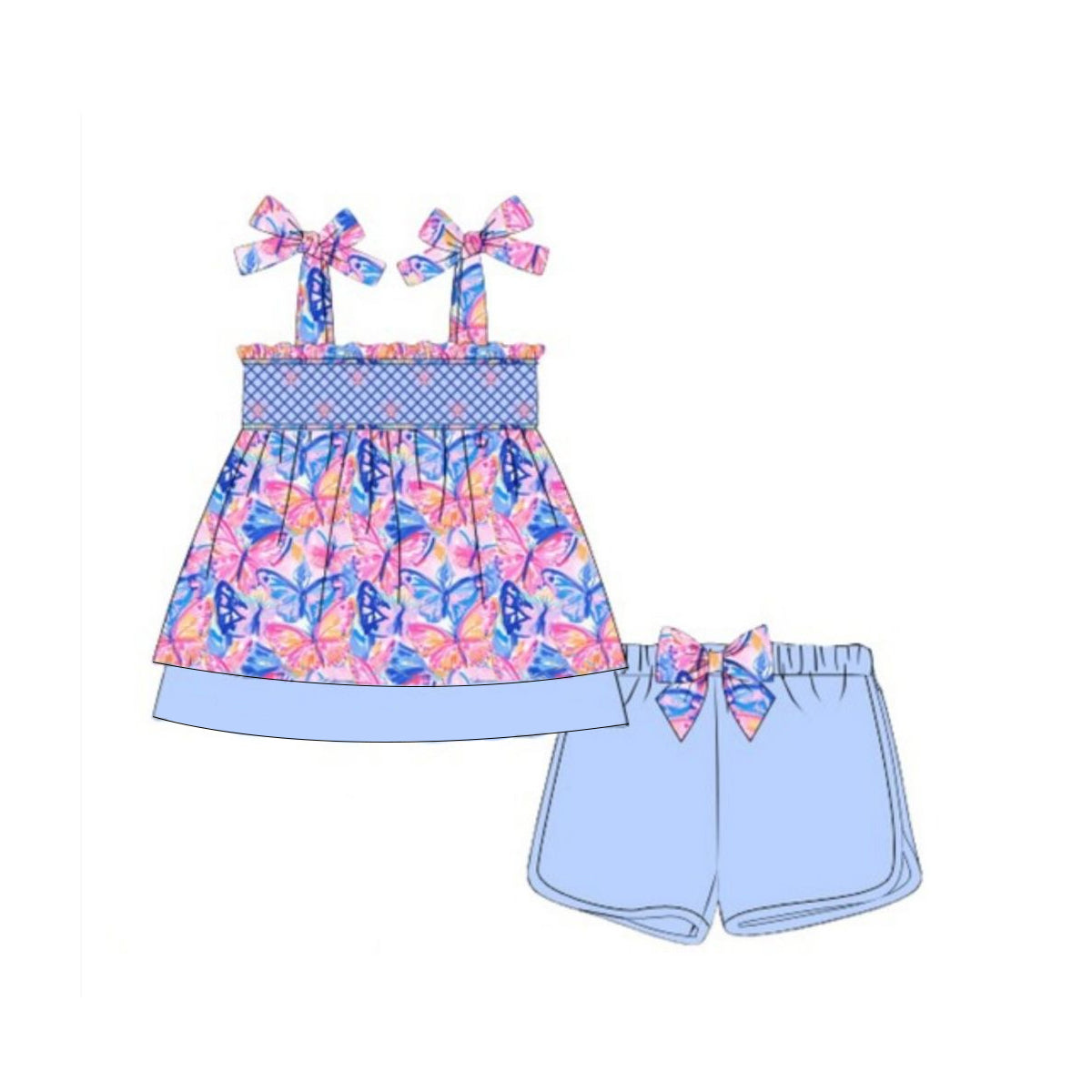 Butterfly design baby girls summer clothes preorder