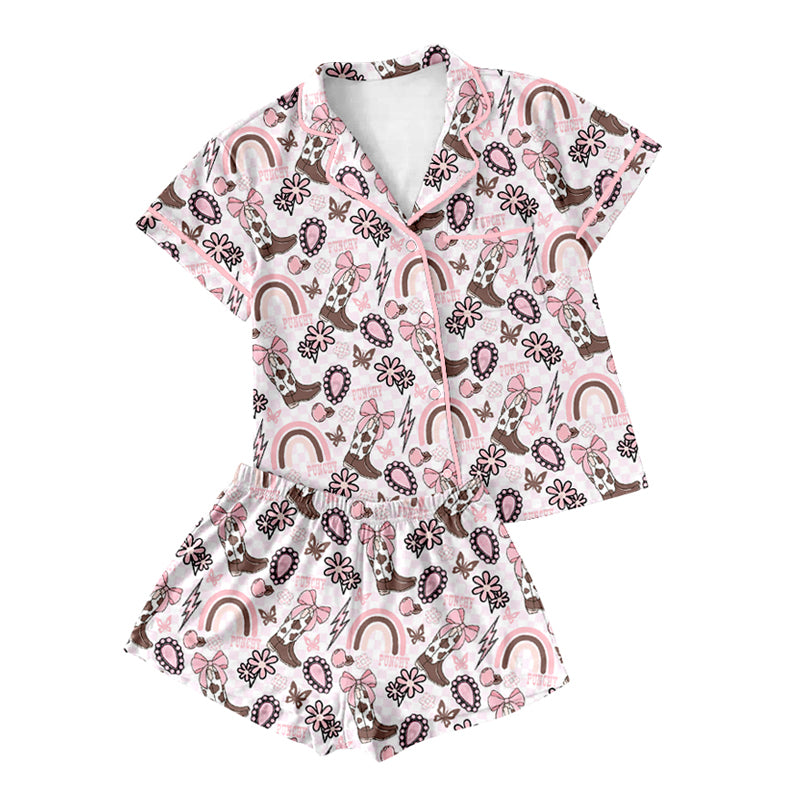 Adult Women western boots summer pajama set preorder