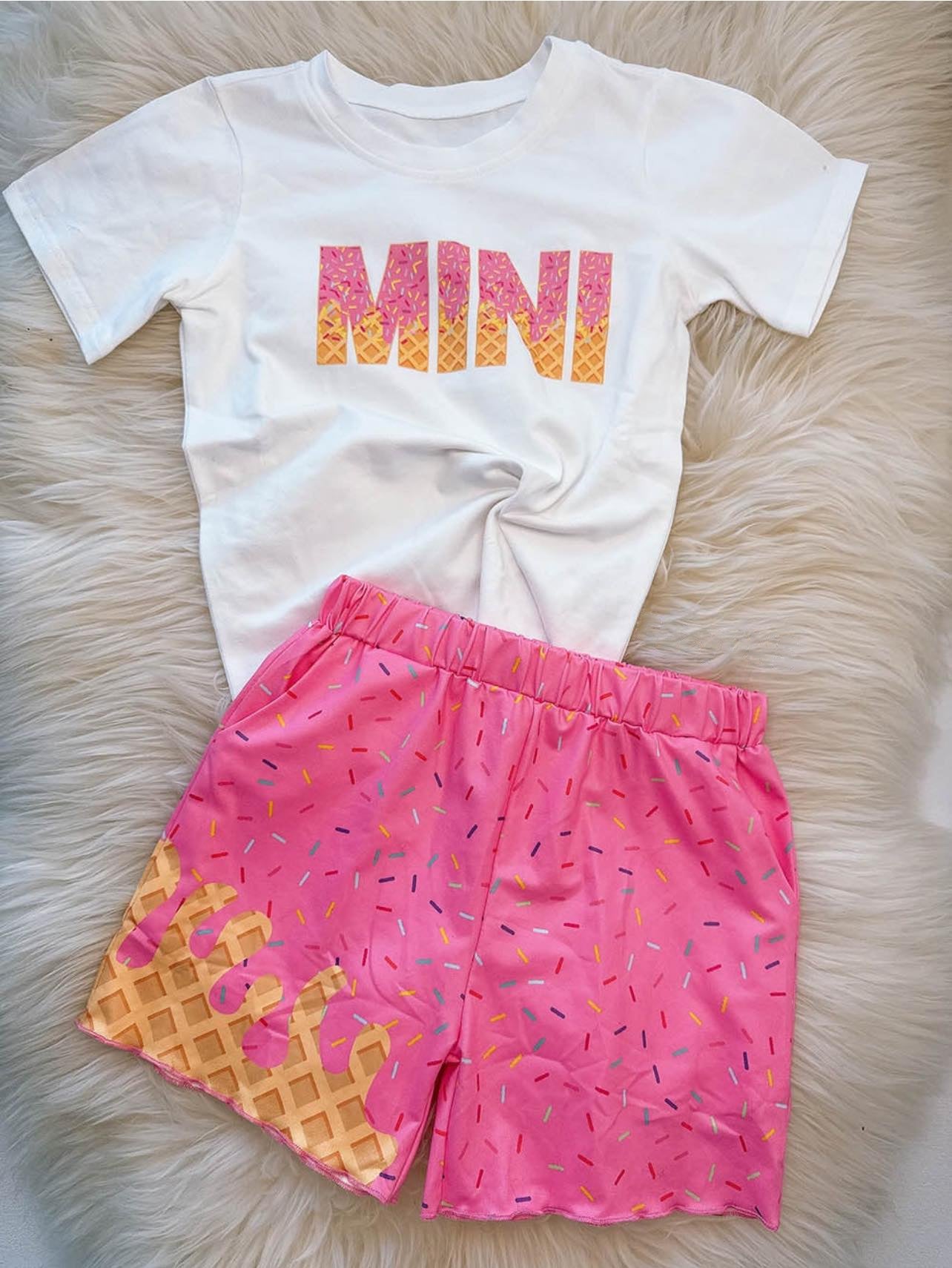 Mini shirt matching shorts baby girls summer outfit preorder