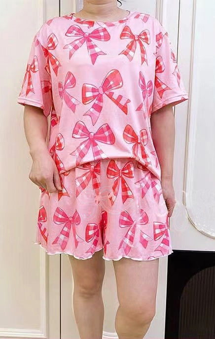 Adult women pink bow summer outfit preorder