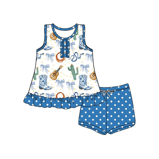 Cowgirl boots pink bow baby girls summer outfit preorder