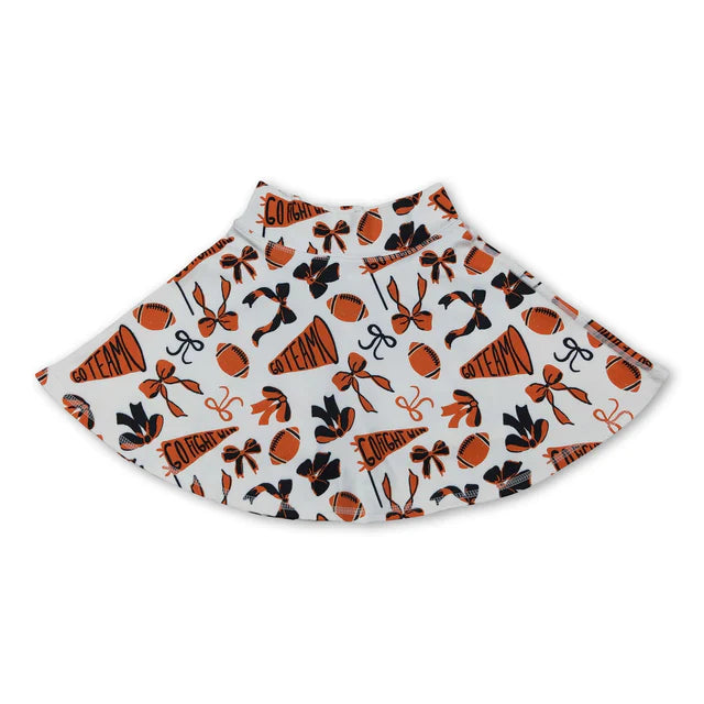 Blue football cheer design girls yoga skort