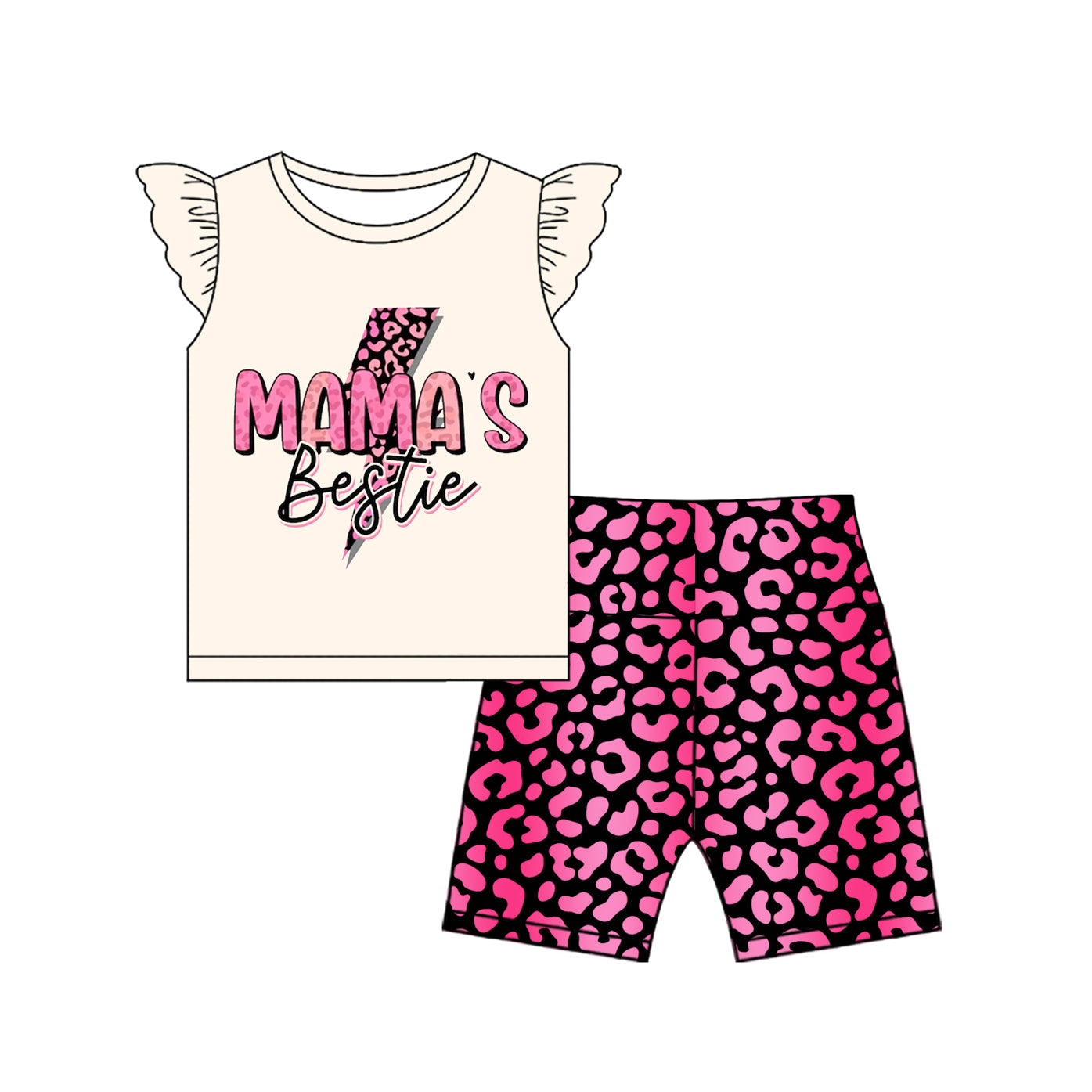 Mama bestie cheetah design summer outfit preorder