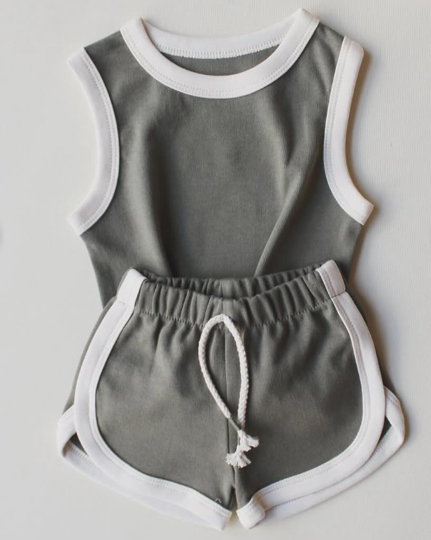 Toddle baby girls green summer sports outfit preorder