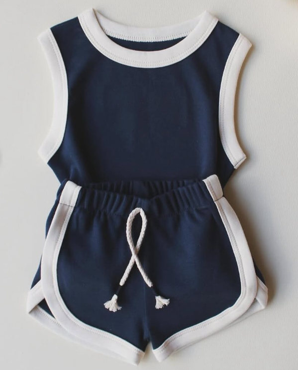 Toddle baby girls navy summer sports outfit preorder