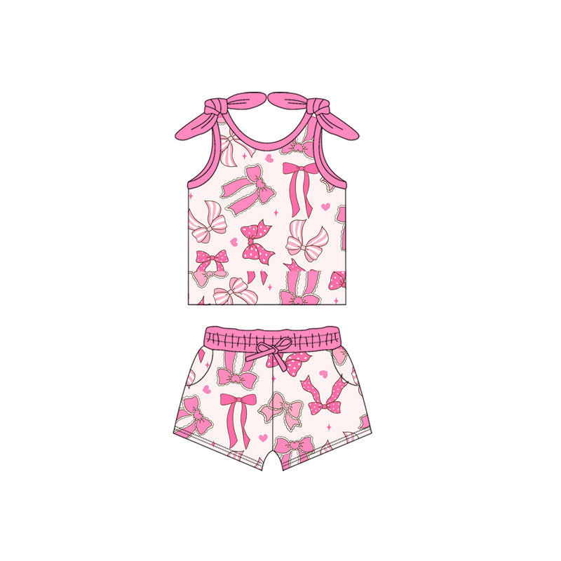 Toddle girls pink bow summer clothes preorder