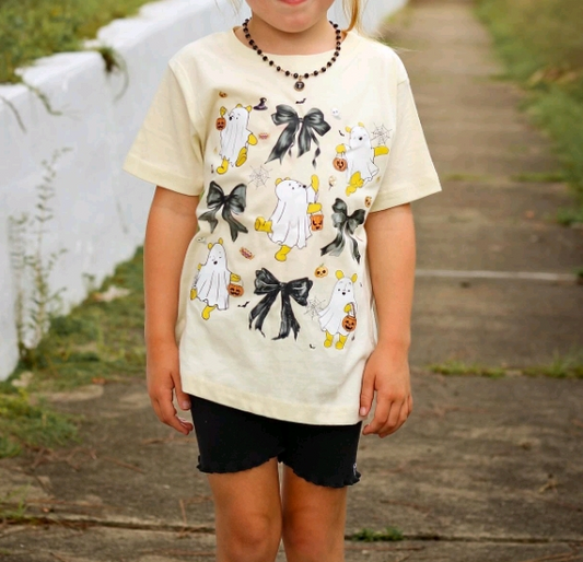Baby boy short sleeve Halloween ghost pumpkin shirt preorder