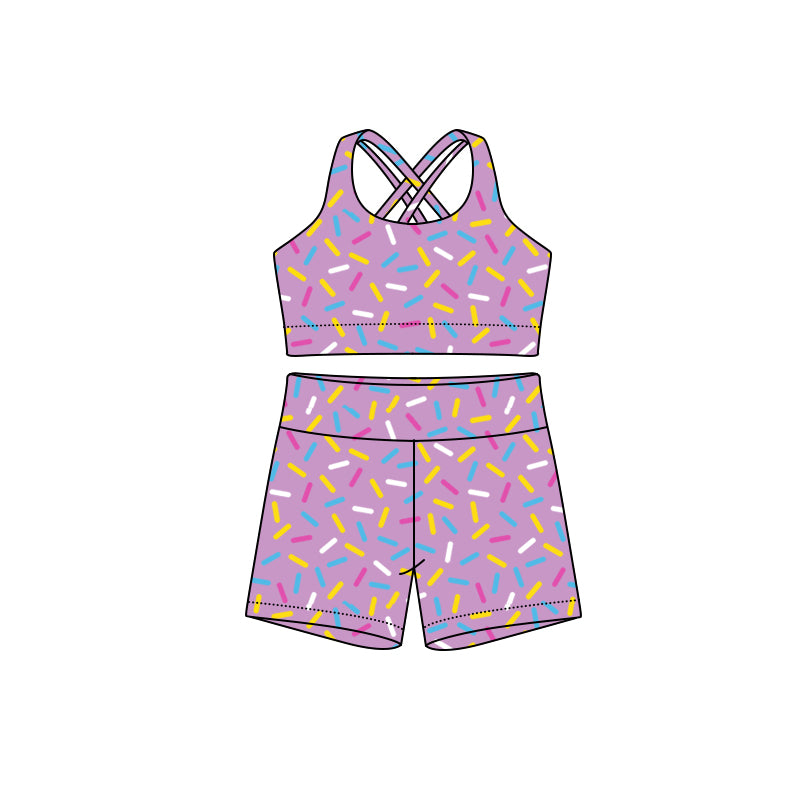 Adult Women lavender ice cream color summer short set preorder