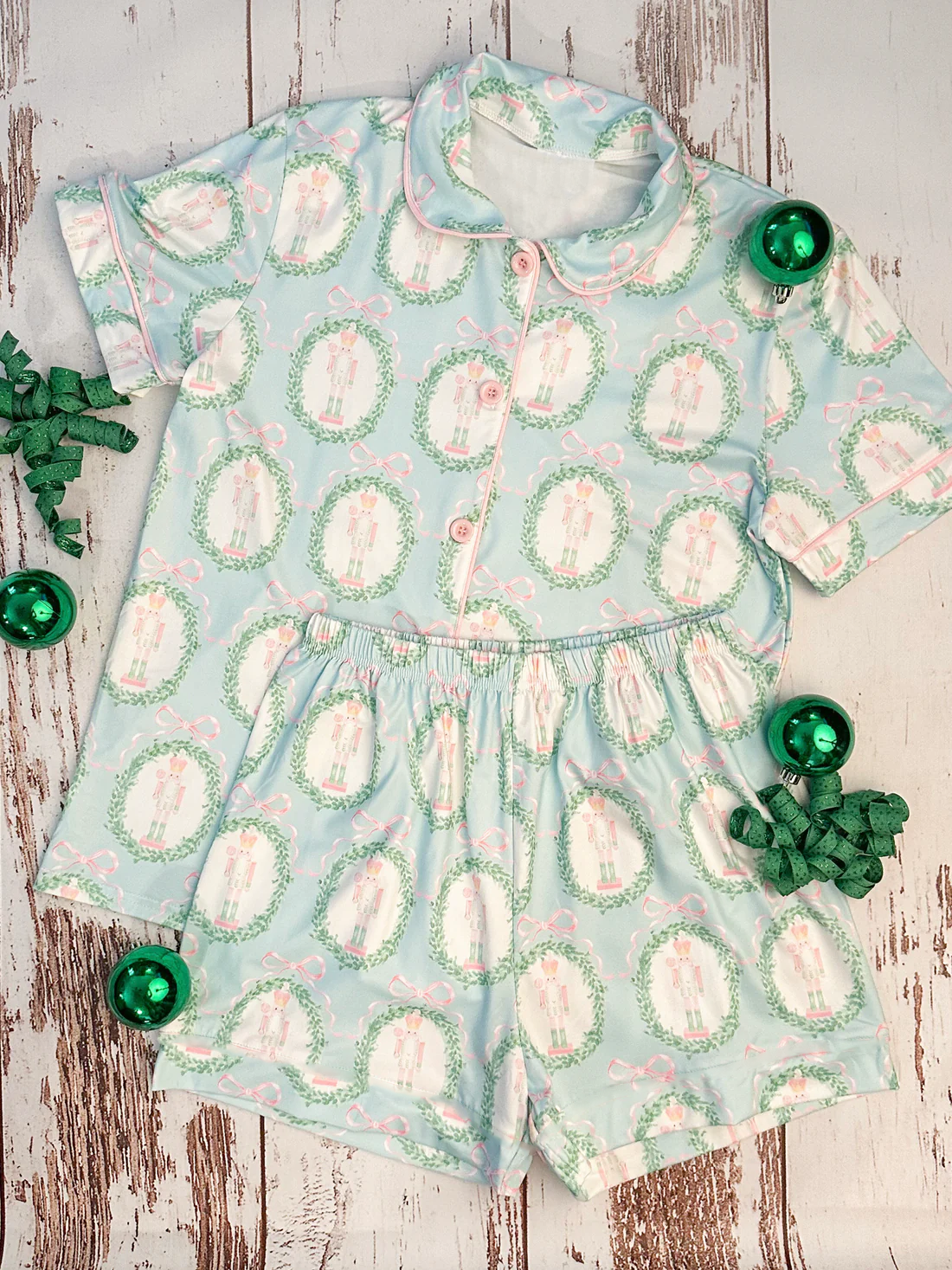 Christmas soldier girls short sleeve pajama set preorder