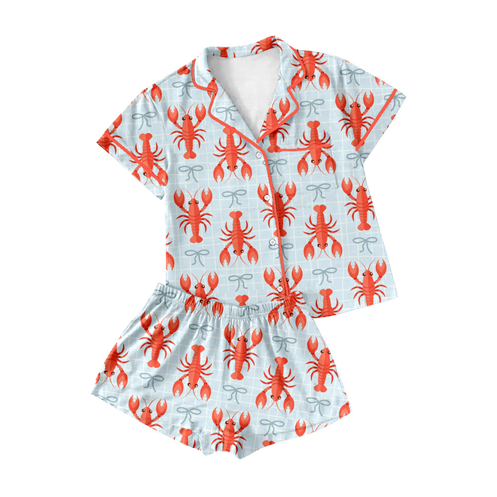 Adult women crawfish design short sleeve pajama set preorder