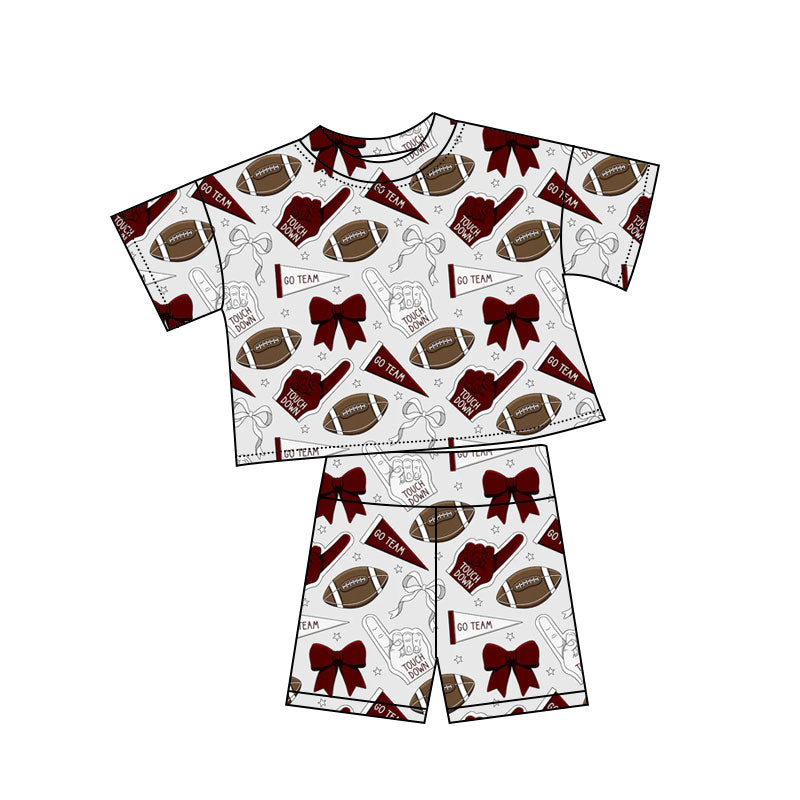 Maroon football team kids girls summer outfit preorder