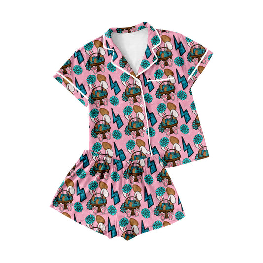 Adult women easter bunny design short sleeve pajama set preorder