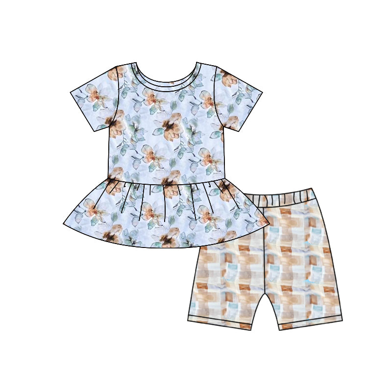Kids girls floral print summer outfit preorder
