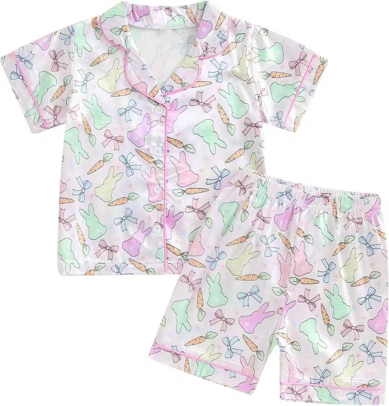 Adult women Easter bunny carrot  short sleeve pajama set preorder