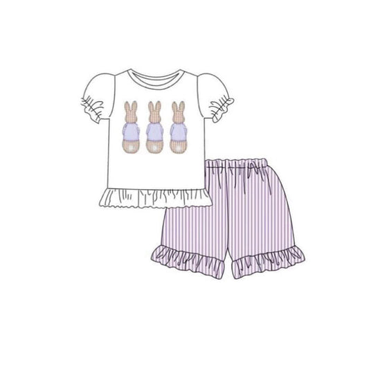 Cute easter bunny shirt matching shorts girl outfit preorder