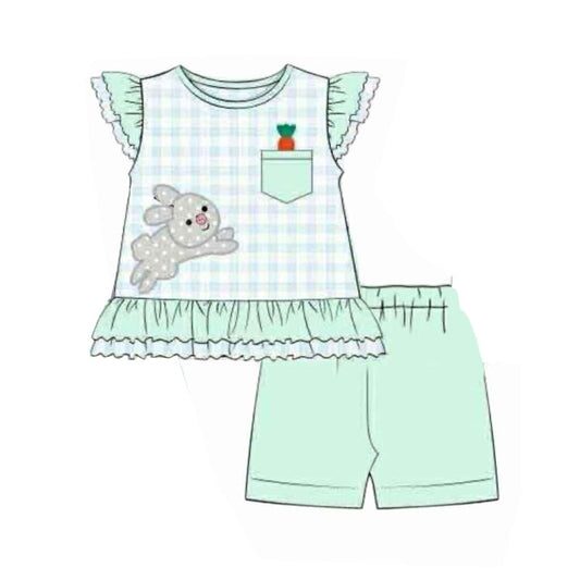 Easter bunny shirt matching shorts girls outfit preorder