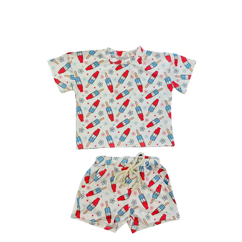 July 4th popsicle top matching shorts girls summer outfit preorder