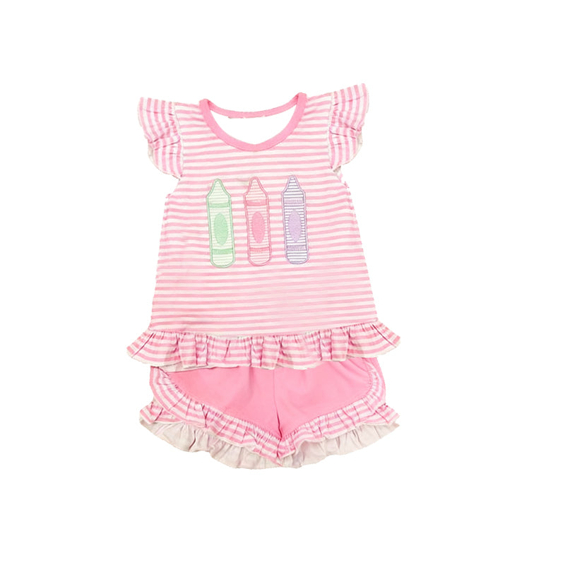 Pencil top matching shorts girls summer outfit preorder