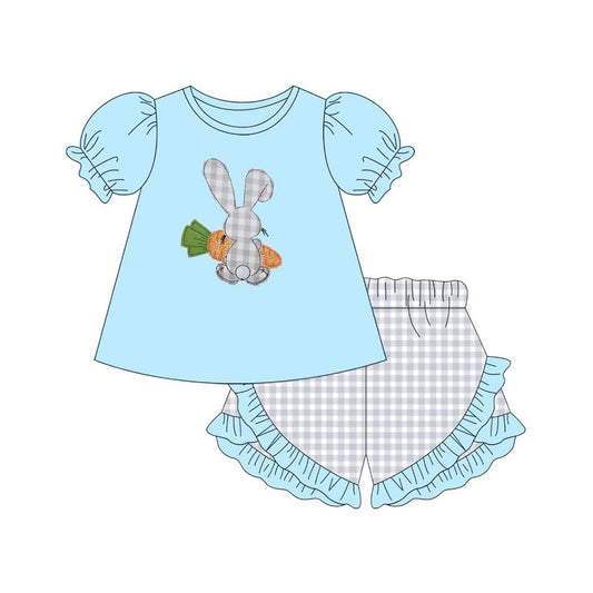 Easter bunny top matching shorts girls summer outfit preorder