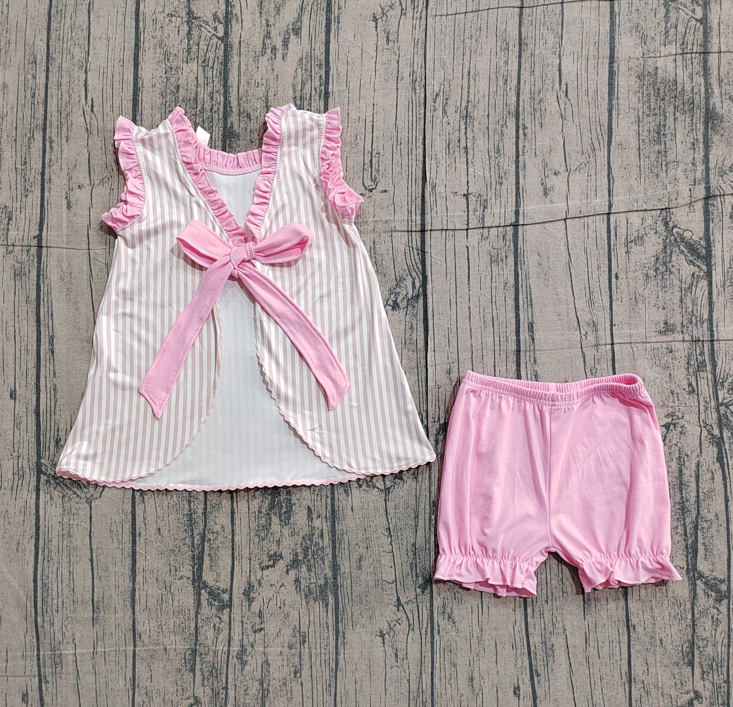 Easter bunny embroidery top matching shorts girls summer outfit preorder