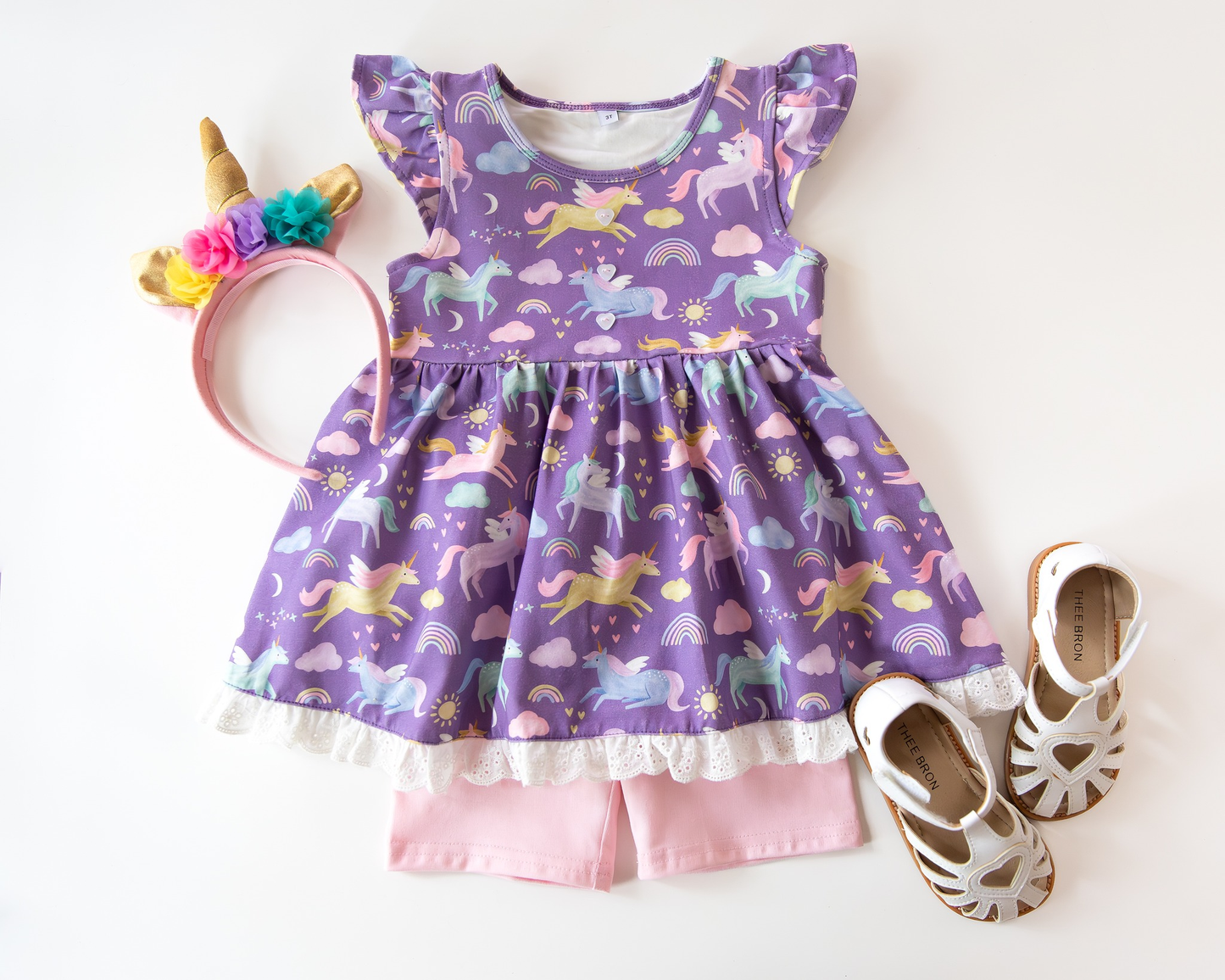 Horse top matching shorts girls summer outfit preorder