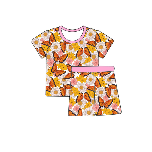 Butterfly top matching shorts girl outfit preorder