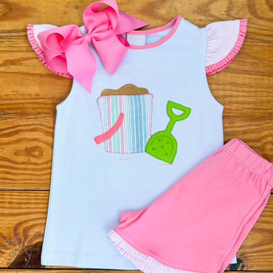 Beach style top matching shorts girl outfit preorder