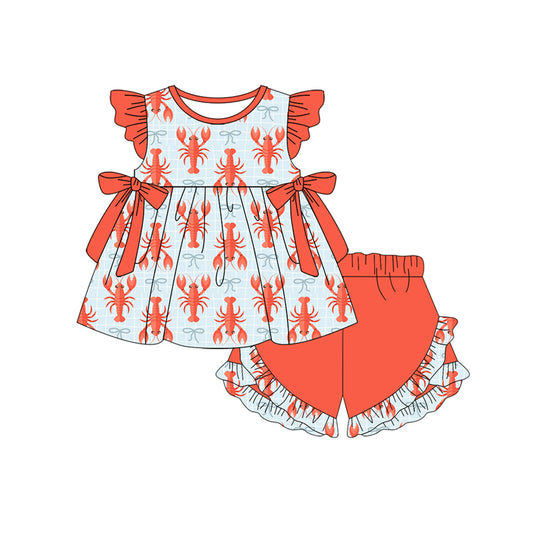 Crawfish top matching shorts girl summer outfit preorder
