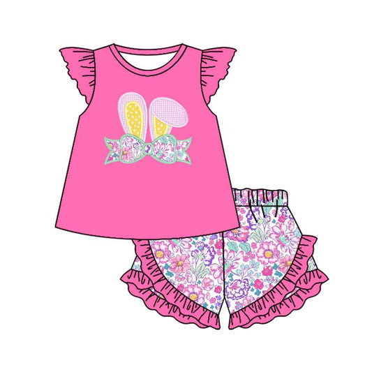 Easter bunny top matching shorts girl summer outfit preorder