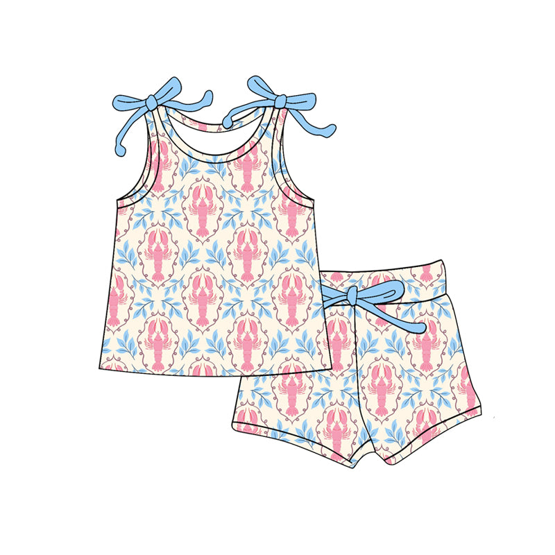 Crawfish top matching shorts girls summer outfit preorder