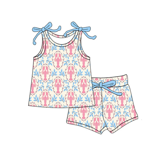 Crawfish top matching shorts girls summer outfit preorder