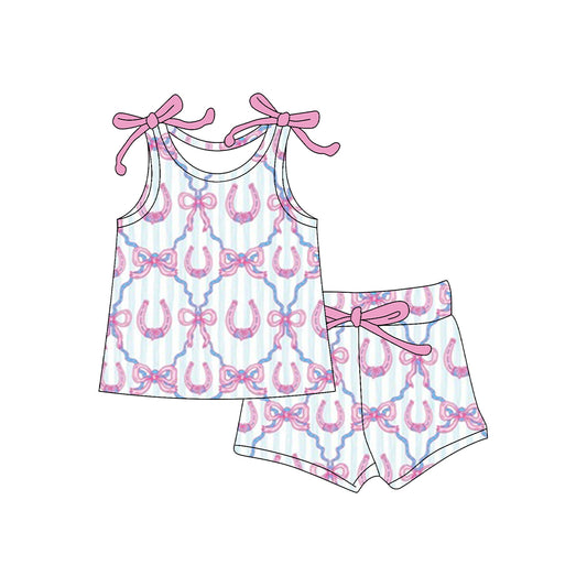 Cowgirl western top matching shorts girls summer outfit preorder