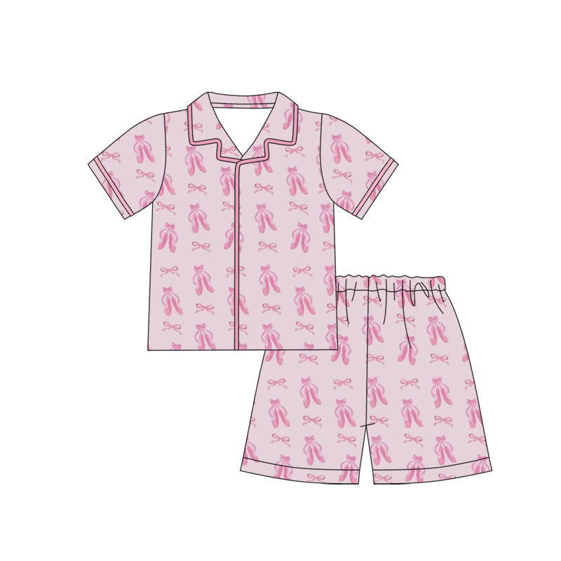 Ballet shoes top matching shorts girls summer outfit preorder