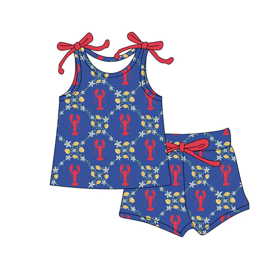 Crawfish top matching shorts girl summer outfit preorder