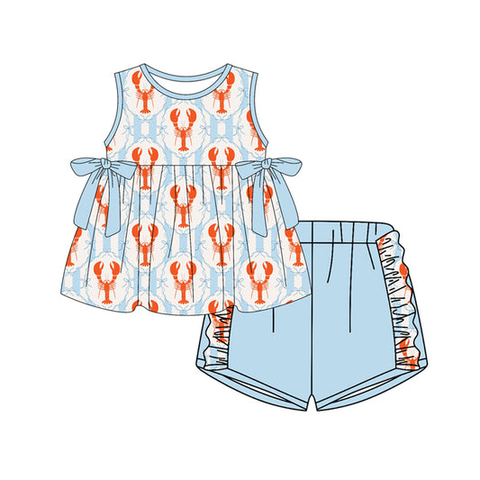 Crawfish top matching shorts girls summer outfit preorder