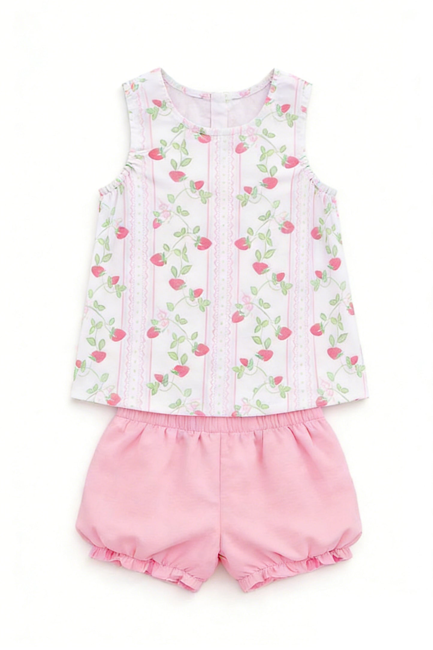 Strawberry top matching shorts girls summer outfit preorder
