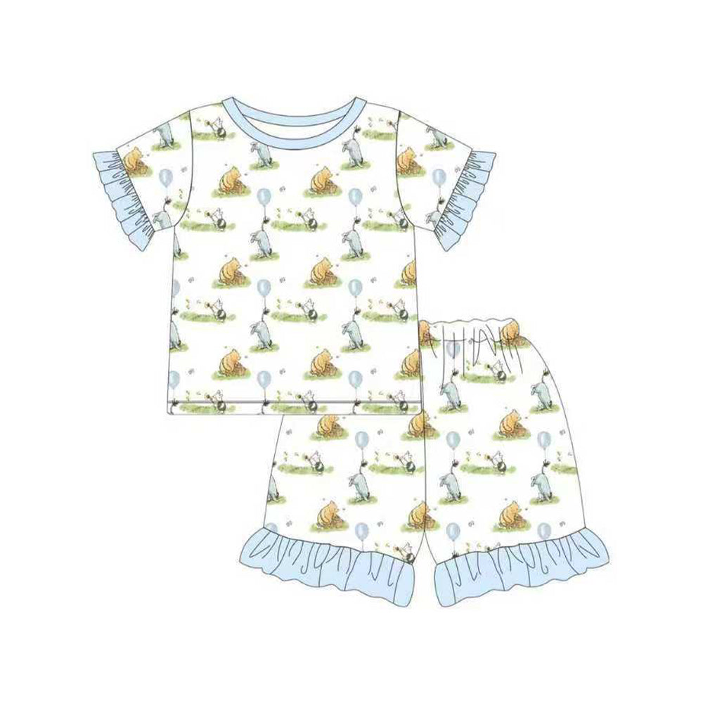 Bear top matching shorts girl summer outfit preorder