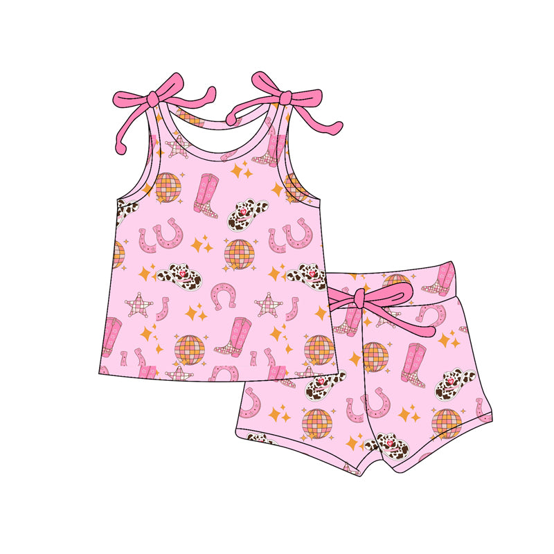 Western cowgirl top matching shorts girl summer outfit preorder