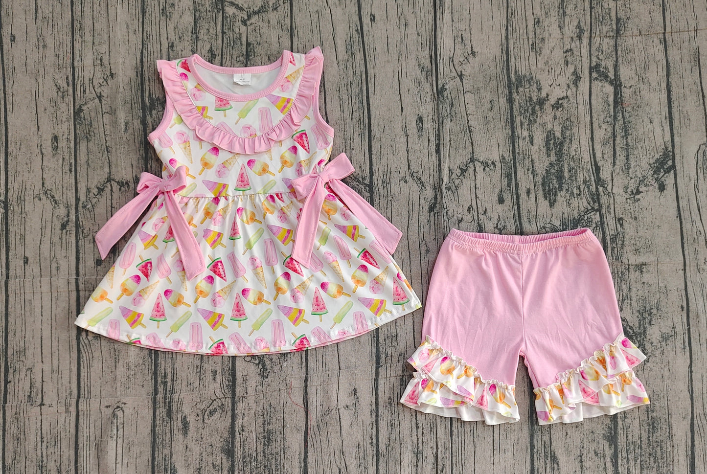 Popsicle top matching shorts girl summer outfit preorder