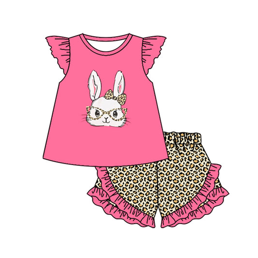 Easter bunny top matching shorts girl summer outfit preorder